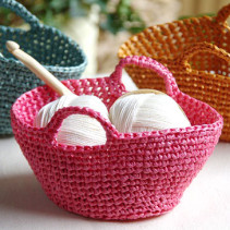 あまり糸で編むプチマルシェバッグ